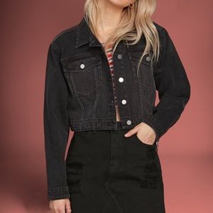 Volcom Womens Black Crop Jean Jacket